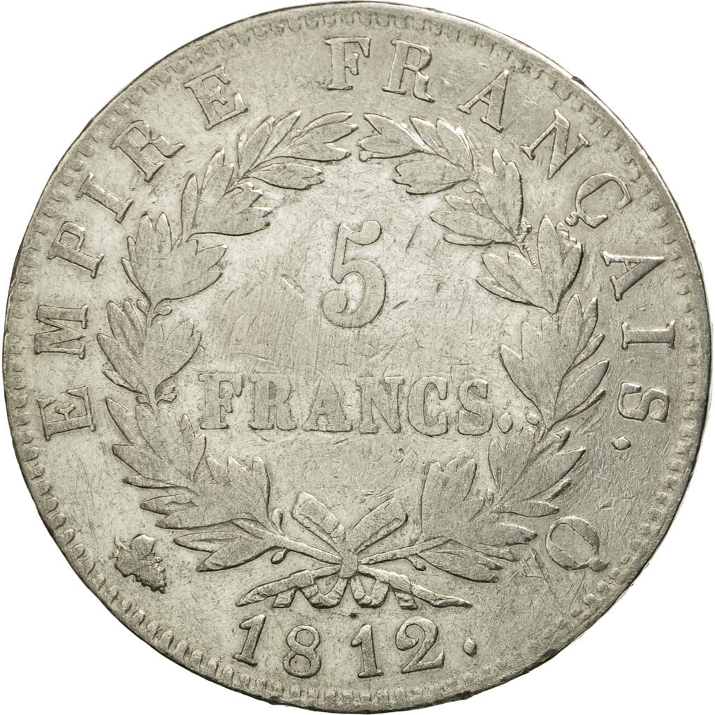 Monnaie, France, Napoléon I, 5 Francs, 1812, Perpignan, TB, Argent, KM:694.12