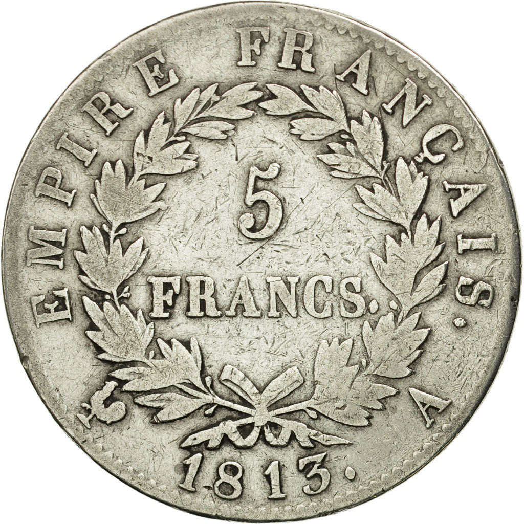 France, Napoléon I, 5 Francs, 1813, Paris, TB, Argent, KM:694.1, Gadoury:584