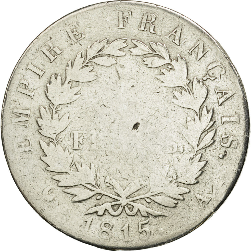 Frankreich, Napoléon I, 5 Francs, 1815, Paris, GE+, Silber, KM:704.1