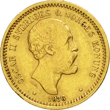 Svezia, Oscar II, 10 Kronor, 1876, BB+, Oro, KM:732