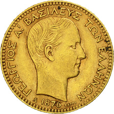 Moneta, Grecia, George I, 20 Drachmai, 1876, Paris, BB+, Oro, KM:49