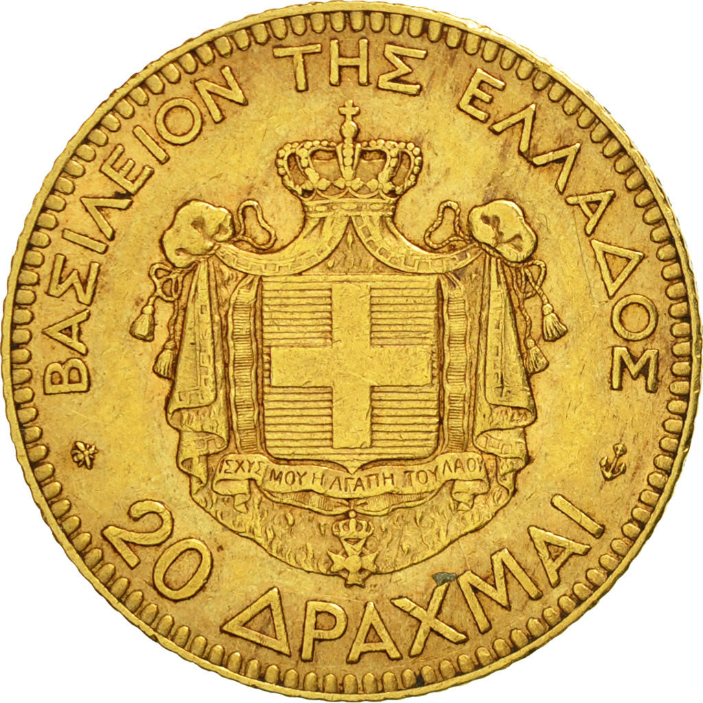 Moneta, Grecia, George I, 20 Drachmai, 1876, Paris, BB+, Oro, KM:49