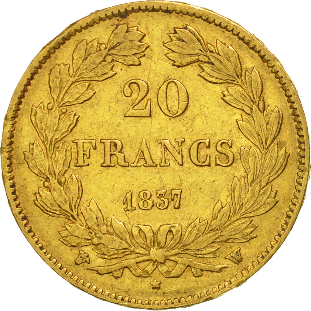 France, Louis-Philippe, 20 Francs, 1837, Lille, EF(40-45), Gold, KM:750.5