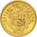 Peru, 10 Soles, 1965, Lima, UNZ, Gold, KM:236