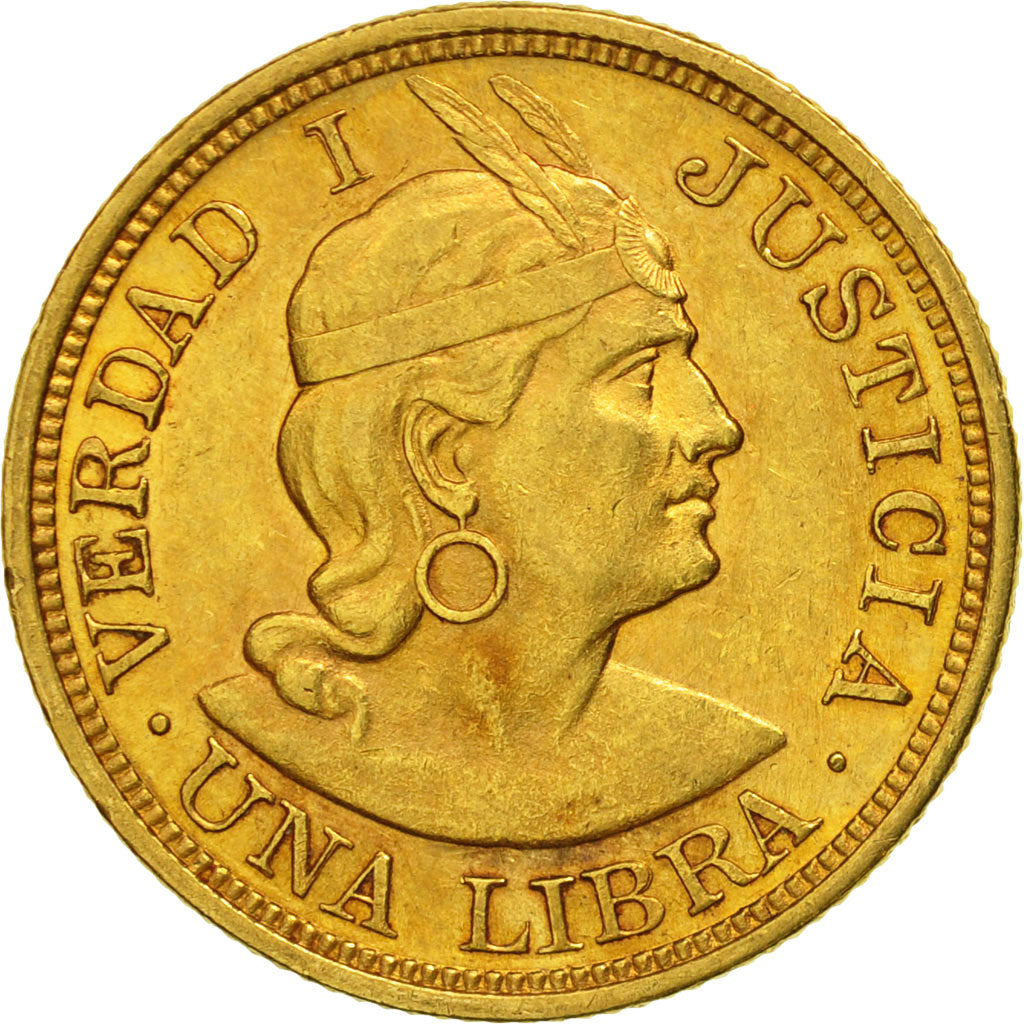 Peru, Libra, Pound, 1910, Lima, VZ, Gold, KM:207