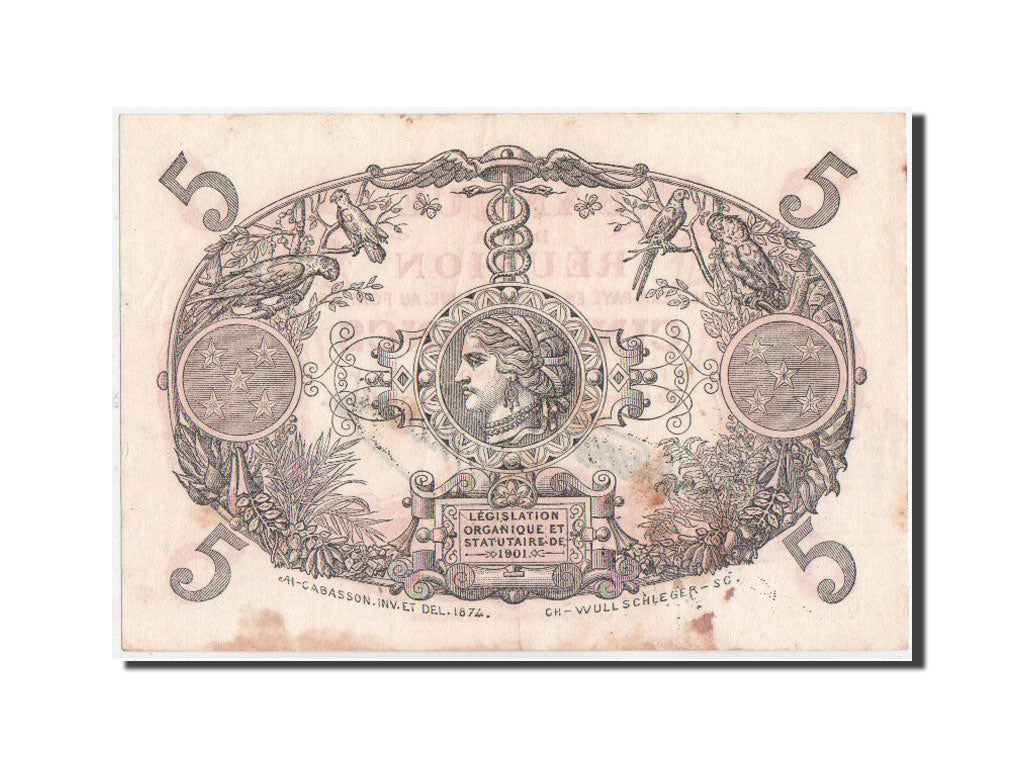 Banknote, Réunion, 5 Francs, 1938, KM:14, AU(50-53)