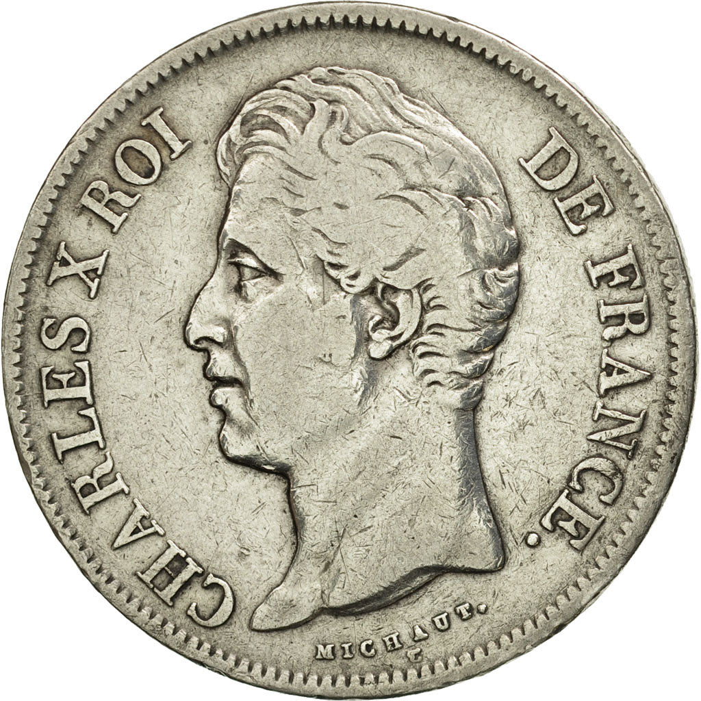 France, Charles X, 5 Francs, 1830, Rouen, VF(30-35), Silver, KM:728.2