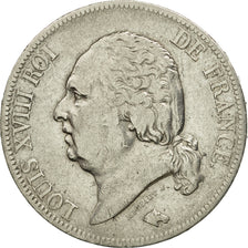 France, Louis XVIII, 5 Francs, 1818, Rouen, VF(30-35), Silver, KM:711.2