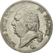 France, Louis XVIII, 5 Francs, 1823, Paris, EF(40-45), Silver, KM:711.1
