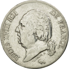 France, Louis XVIII, 5 Francs, 1824, Lille, VF(30-35), Silver, KM:711.13