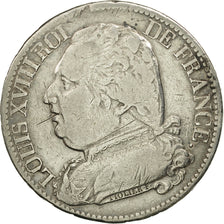 France, Louis XVIII, 5 Francs, 1814, Limoges, VF(20-25), Silver, KM:702.6