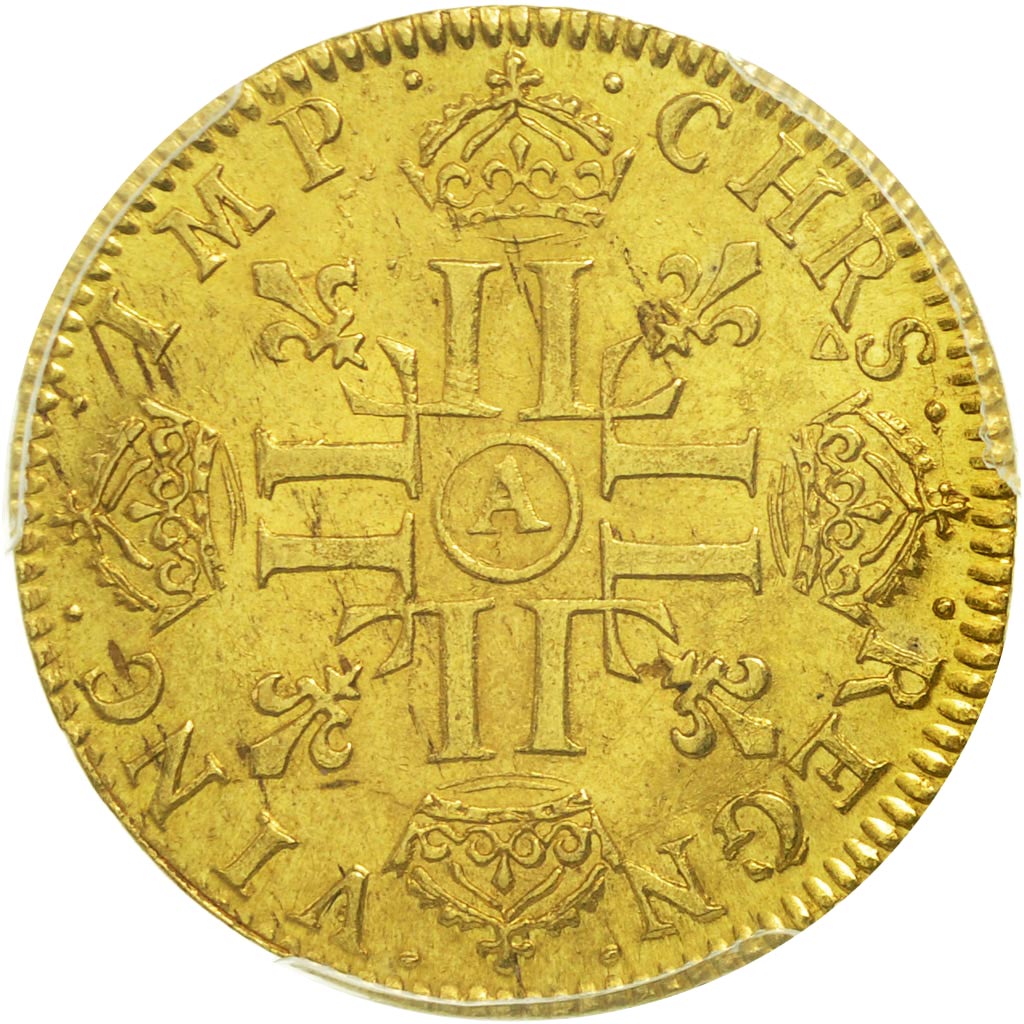 France, Louis XIV, Louis d'or à la mèche longue, 1651, Paris, PCGS AU58, KM:157