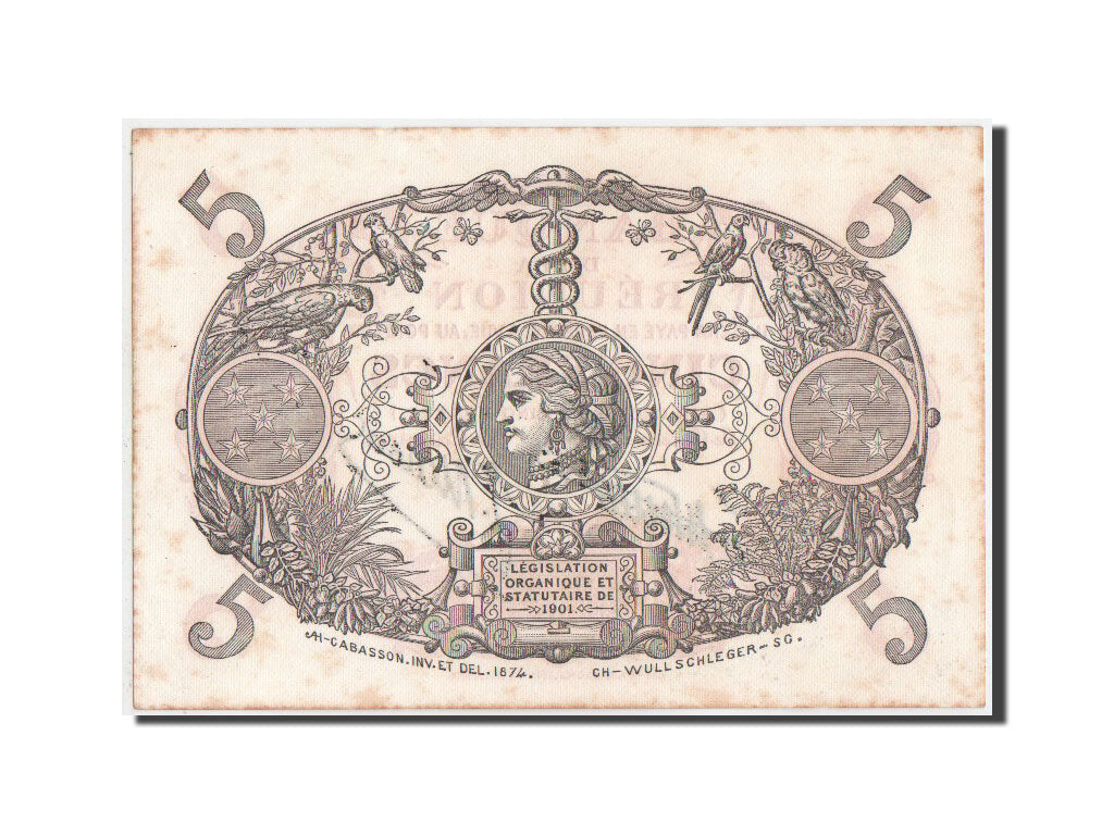 Banknote, Réunion, 5 Francs, 1938, KM:14, AU(50-53)