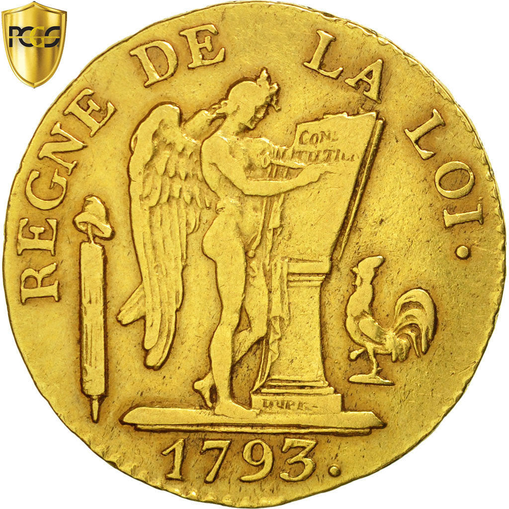 Monnaie, France, 24 livres Convention, 24 Livres, 1793, Paris, PCGS, XF40, TTB