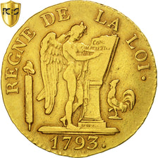 Moneta, Francia, 24 livres Convention, 24 Livres, 1793, Paris, PCGS, XF40, BB