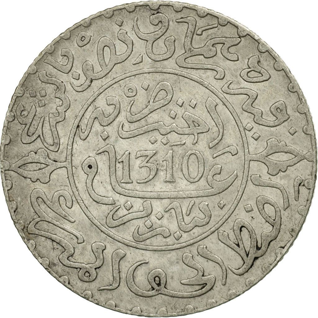 Coin, Morocco, Moulay al-Hasan I, 2-1/2 Dirhams, 1892, Paris, EF(40-45), Silver
