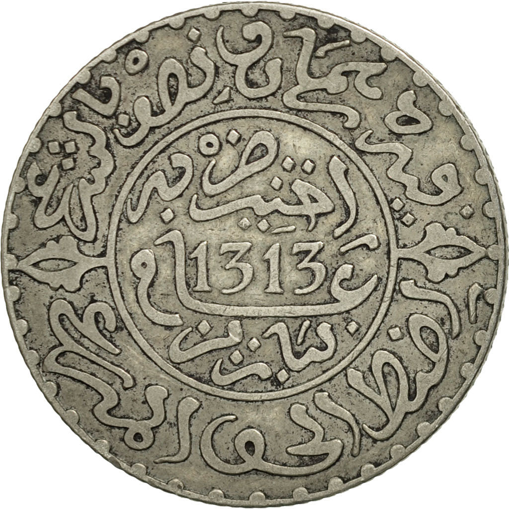 Monnaie, Maroc, Moulay al-Hasan I, 2-1/2 Dirhams, 1895, Paris, TTB, Argent