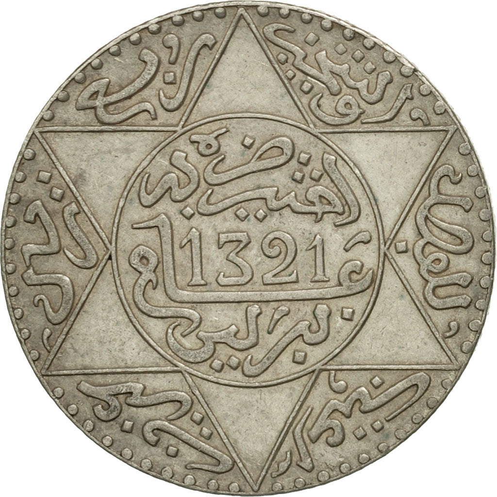 Münze, Marokko, 'Abd al-Aziz, 1/4 Rial, 2-1/2 Dirhams, 1903, Berlin, SS