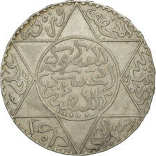 Coin, Morocco, Moulay al-Hasan I, 5 Dirhams, 1891, Paris, AU(50-53), Silver