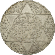 Monnaie, Maroc, Moulay al-Hasan I, 5 Dirhams, 1891, Paris, TTB+, Argent, KM:7