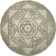 Moneda, Marruecos, 'Abd al-Aziz, 5 Dirhams, 1899, Paris, MBC, Plata, KM:12.2