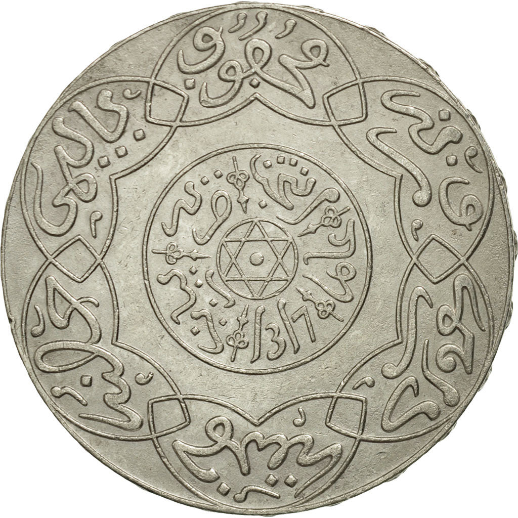 Coin, Morocco, 'Abd al-Aziz, 5 Dirhams, 1899, Paris, EF(40-45), Silver, KM:12.2