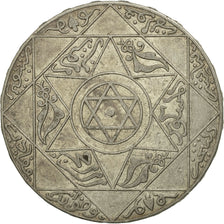 Monnaie, Maroc, 'Abd al-Aziz, 5 Dirhams, 1899, Paris, TTB, Argent, KM:12.2