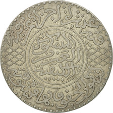 Marruecos, 'Abd al-Aziz, 1/2 Rial, 5 Dirhams, 1902, Berlin, MBC, Plata, KM:21.1
