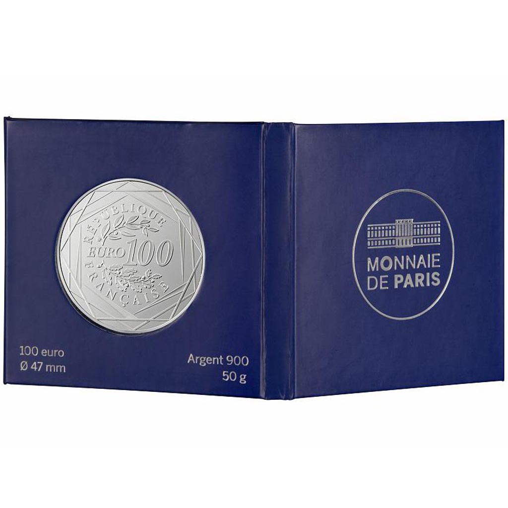 Coin, France, Monnaie de Paris, 100 Euro, Auguste Rodin, 2017, MS(65-70), Silver