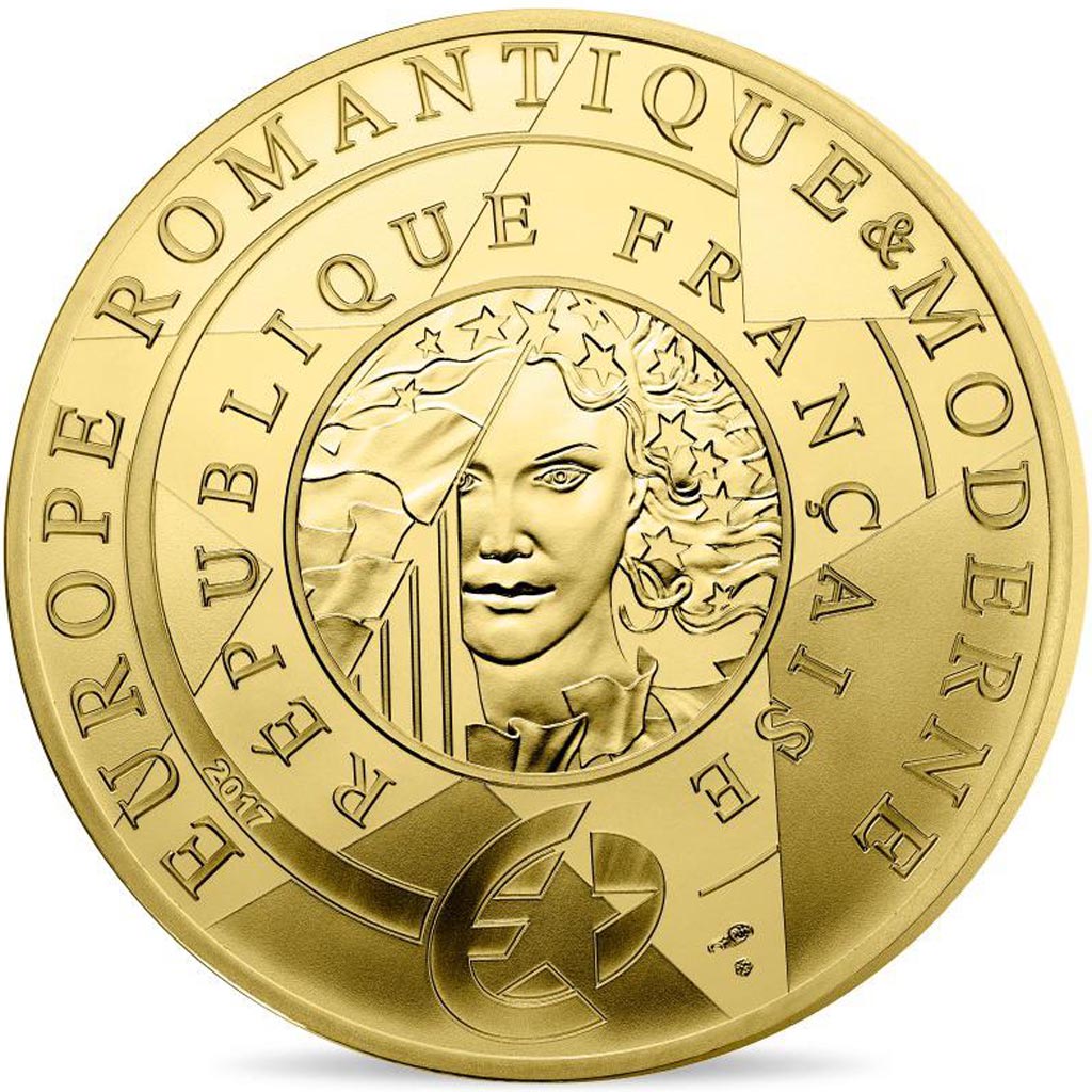 Coin, France, Monnaie de Paris, 5 Euro, Europa, 2017, MS(65-70), Gold