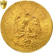 Coin, Mexico, 50 Pesos, 1924, Mexico City, PCGS, MS63, MS(63), Gold, KM:481