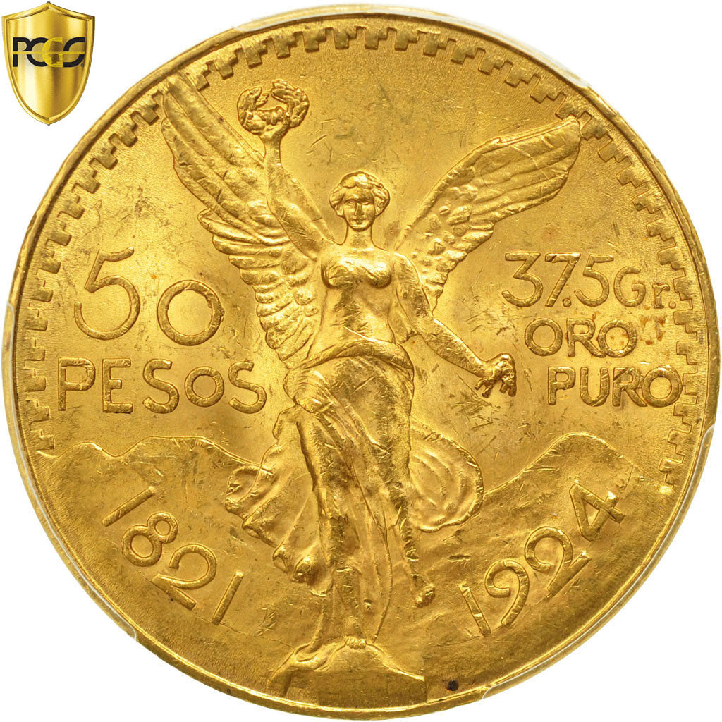 Munten, Mexico, 50 Pesos, 1924, Mexico City, PCGS, MS63, UNC-, Goud, KM:481