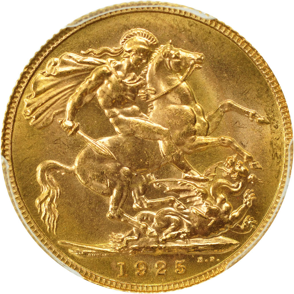 Coin, Great Britain, George V, Sovereign, 1925, PCGS, MS63, MS(63), Gold