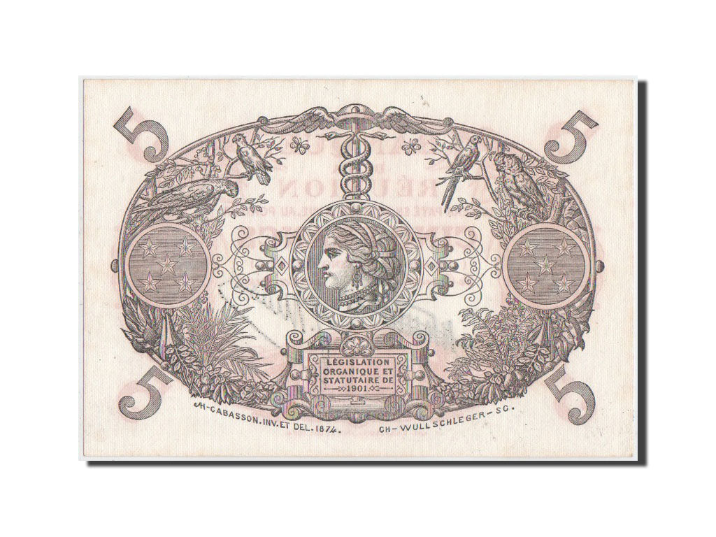 Reunion, 5 Francs, 1938, Serie Q, KM:14