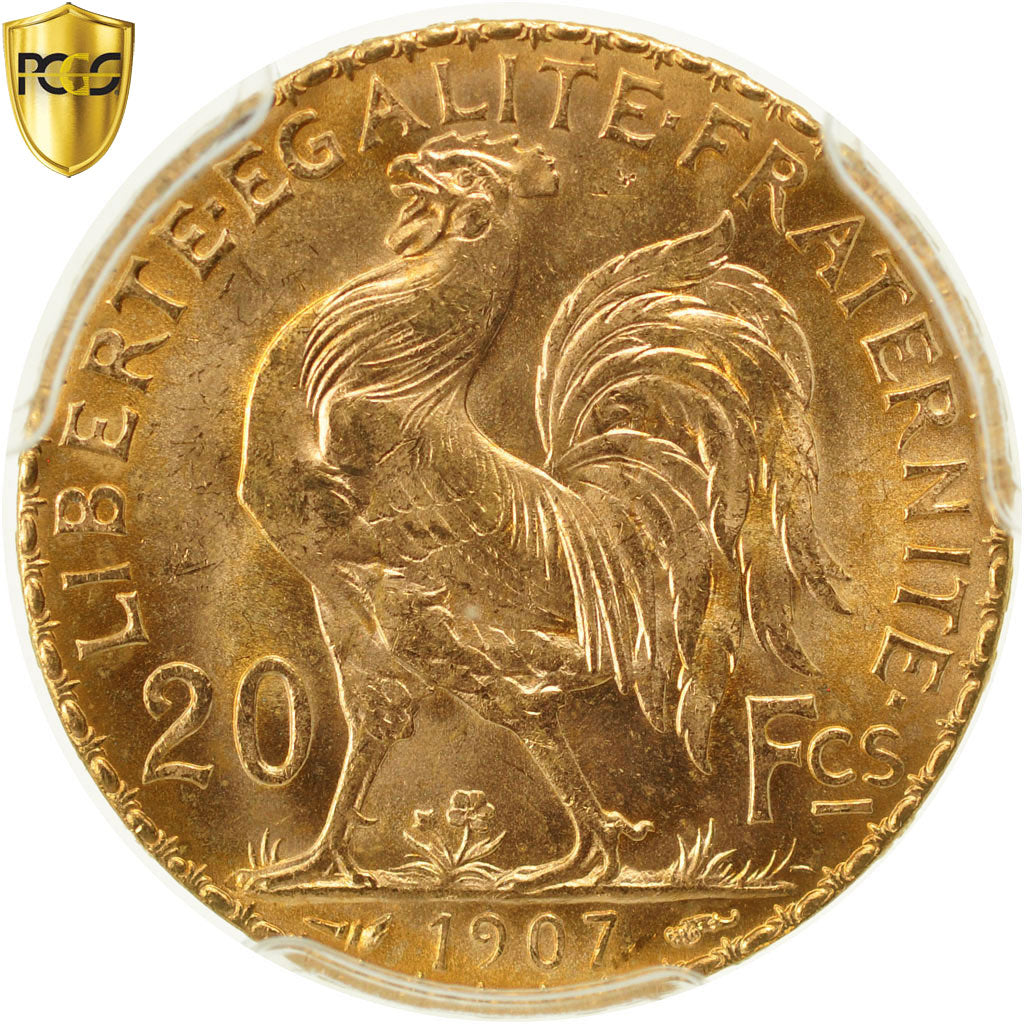Münze, Frankreich, Marianne, 20 Francs, 1907, Paris, PCGS, MS65, STGL, Gold