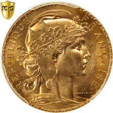 France, Marianne, 20 Francs, 1907, Paris, PCGS, MS65, FDC, Or, KM:857