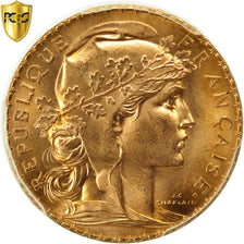 Francia, Marianne, 20 Francs, 1907, Paris, PCGS, MS66, FDC, Oro, KM:857, graded