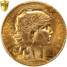 Coin, France, Marianne, 20 Francs, 1907, Paris, PCGS, MS66, MS(65-70), Gold