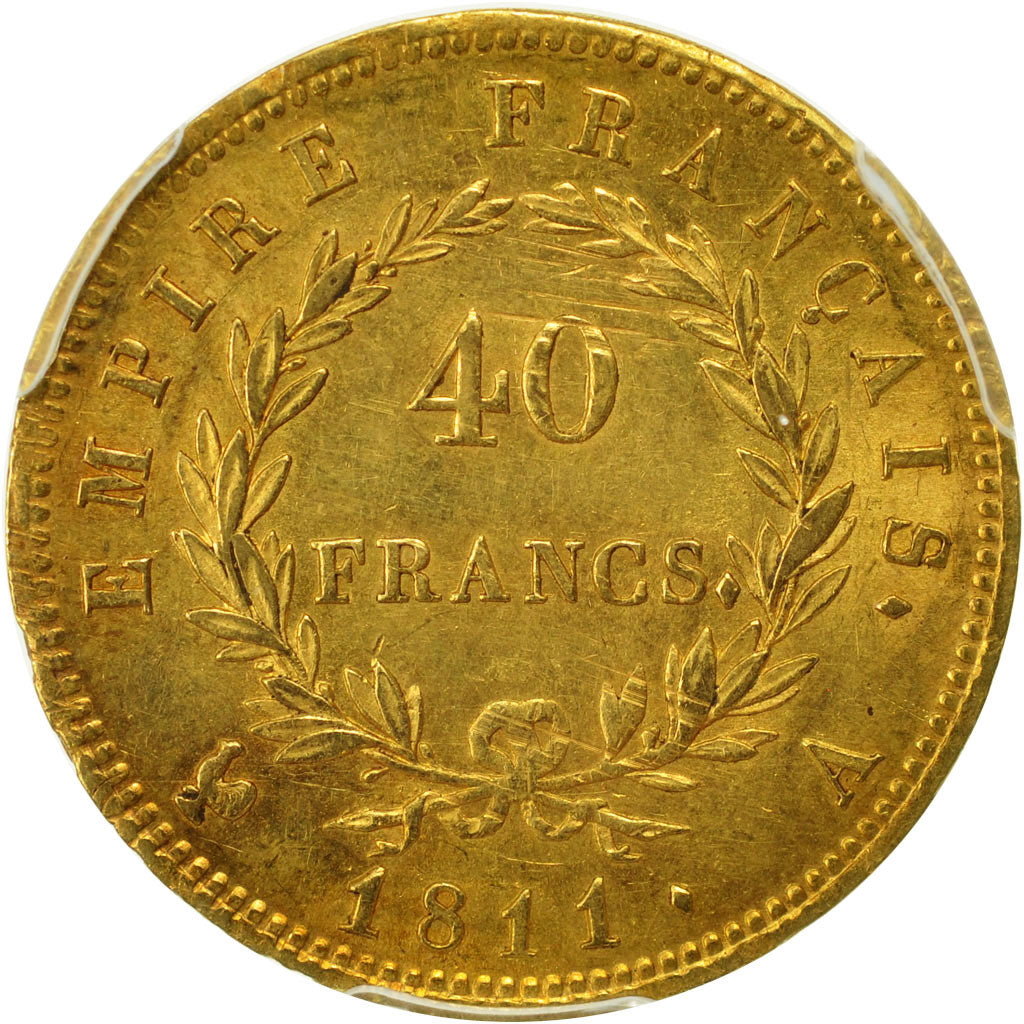 France, Napoléon I, 40 Francs, 1811, Paris, PCGS, MS61, MS(60-62), Gold