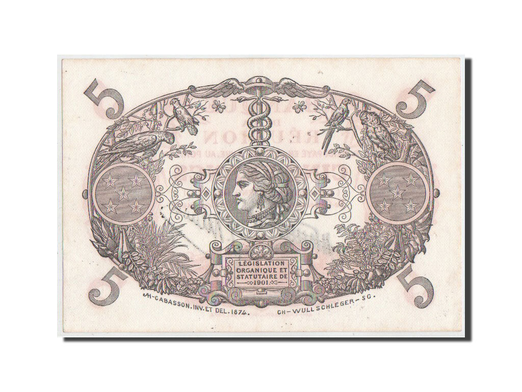 Banknote, Réunion, 5 Francs, 1938, KM:14, UNC(60-62)