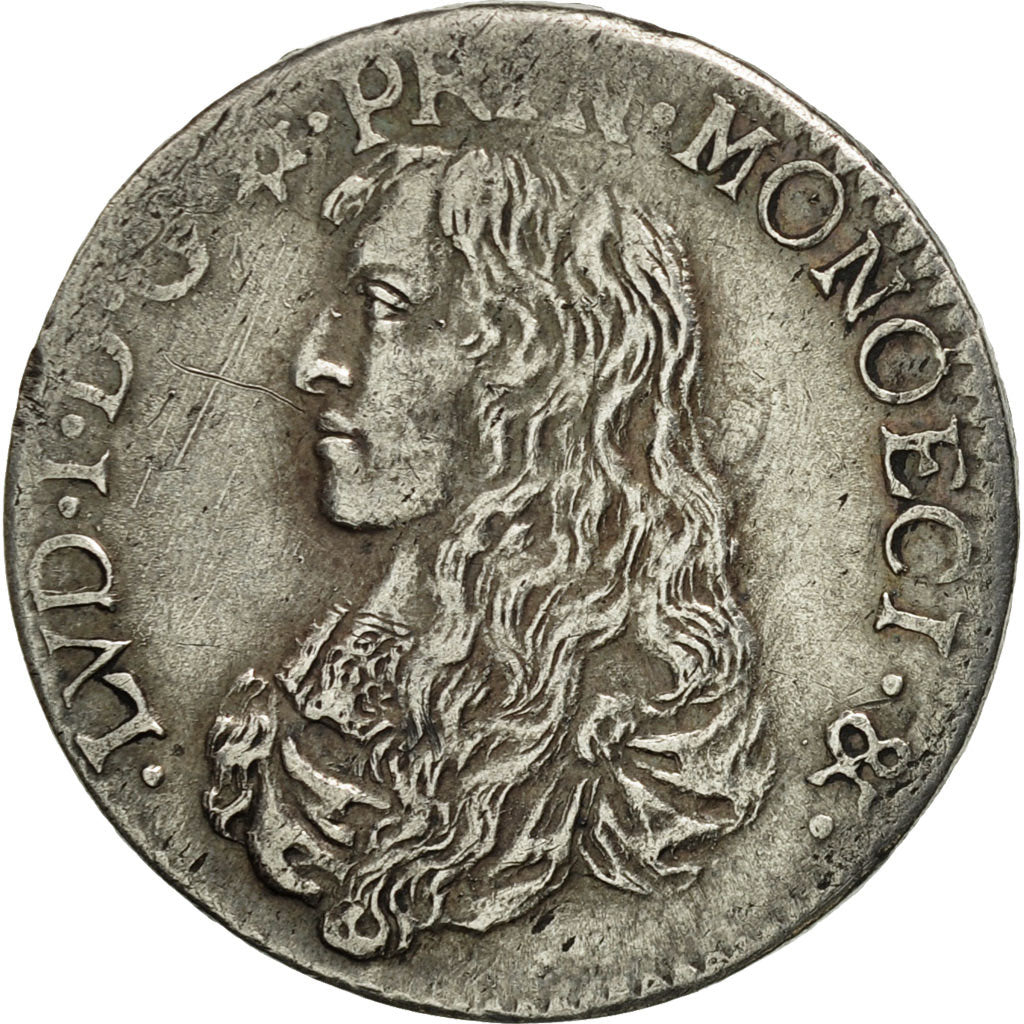 Coin, Monaco, Louis I, 5 Sols, 1/12 Ecu, 1665, EF(40-45), Silver, KM:40