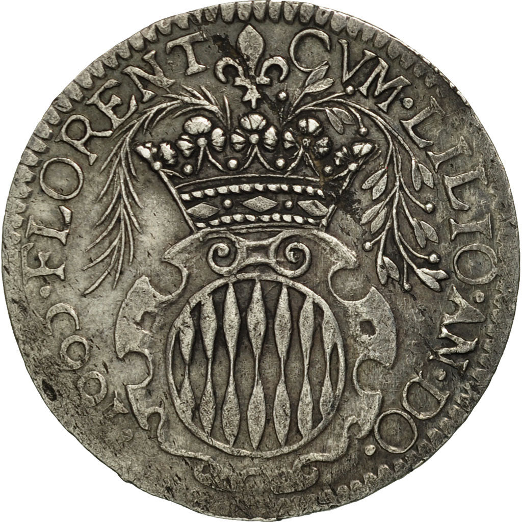 Coin, Monaco, Louis I, 5 Sols, 1/12 Ecu, 1665, EF(40-45), Silver, KM:40