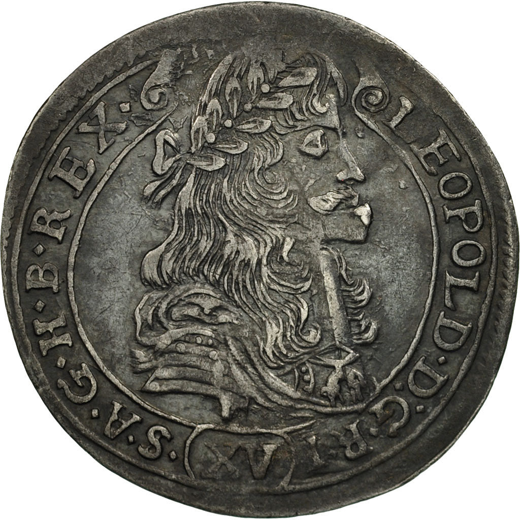 Hungary, Leopold I, 15 Krajczar, 1678, EF(40-45), Silver, KM:175