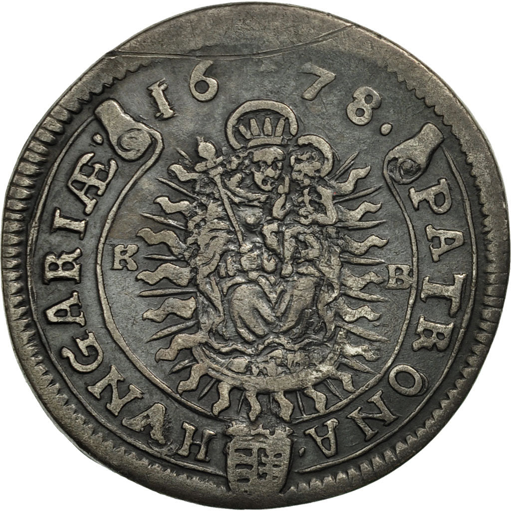 Hungary, Leopold I, 15 Krajczar, 1678, EF(40-45), Silver, KM:175