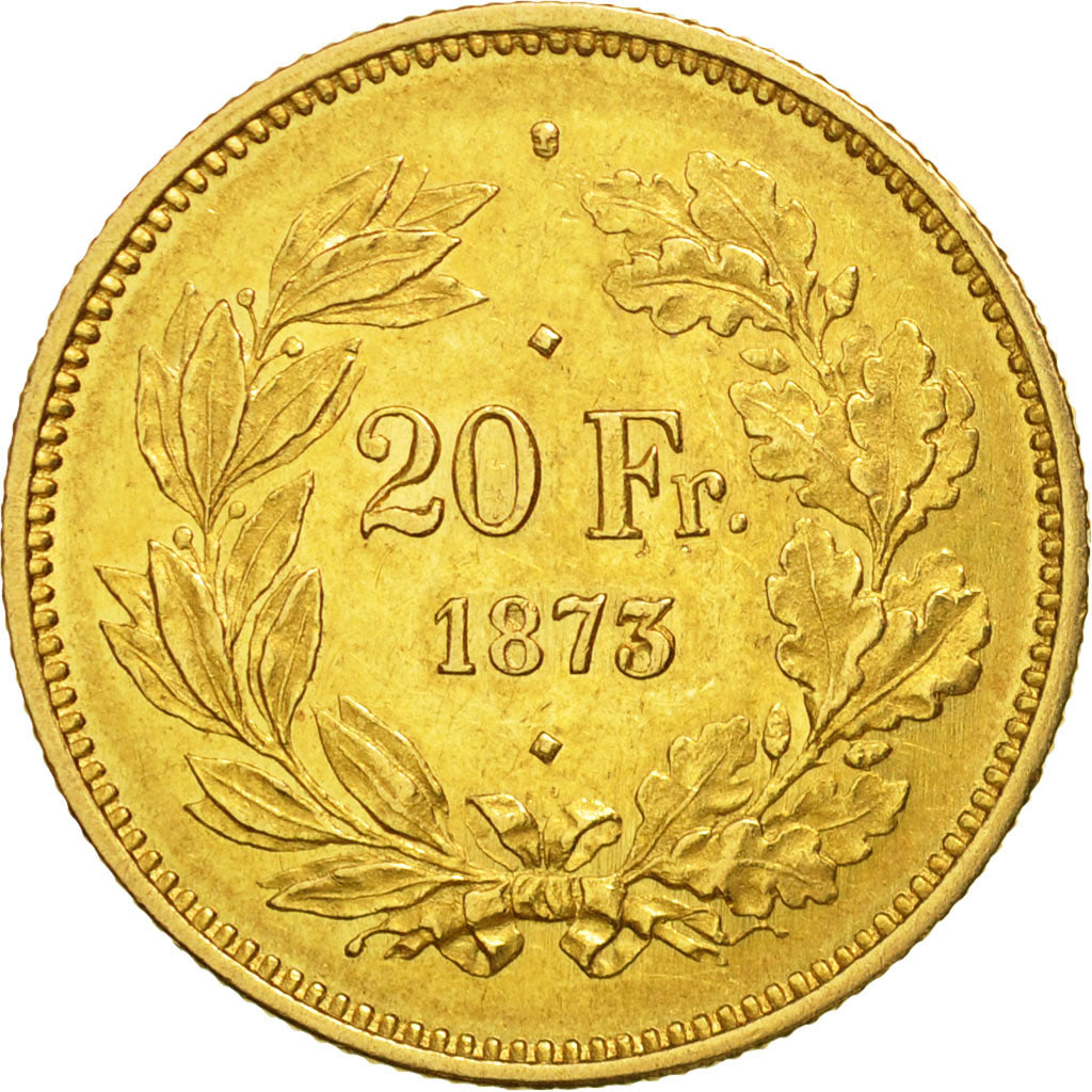 Suiza, 20 Francs, 1873, Brussels, EBC+, Oro, KM:Pn24
