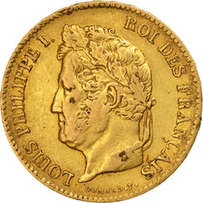Munten, Frankrijk, Louis-Philippe, 40 Francs, 1834, Paris, ZF, Goud, KM:747.1