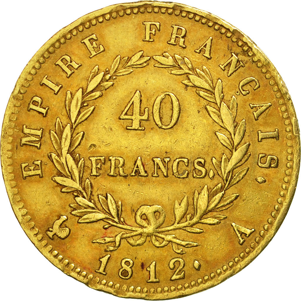 France, Napoléon I, 40 Francs, 1812, Paris, EF(40-45), Gold, KM:696.1