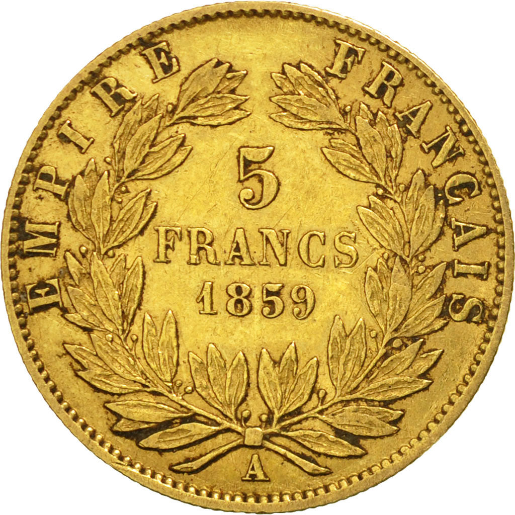 Coin, France, Napoleon III, Napoléon III, 5 Francs, 1859, Paris, VF(20-25)