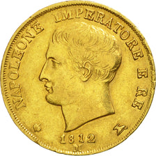 États italiens, KINGDOM OF NAPOLEON, 20 Lire, 1812, Milan, TTB, Or, KM:11