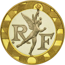 Frankreich, Génie, 10 Francs, 1993, Paris, UNZ, Aluminum-Bronze, KM:964.2